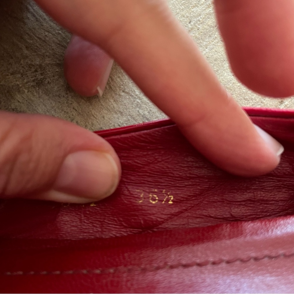 Prada Red Patent Leather Pointed Toe Flats 36.5 - Picture 3 of 10